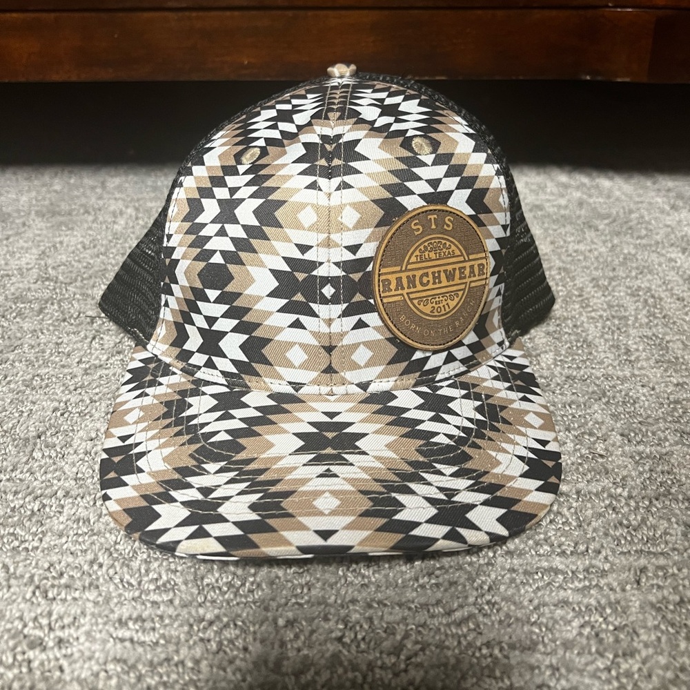 STS Ranchwear Black and Tan Geometric Aztec cap